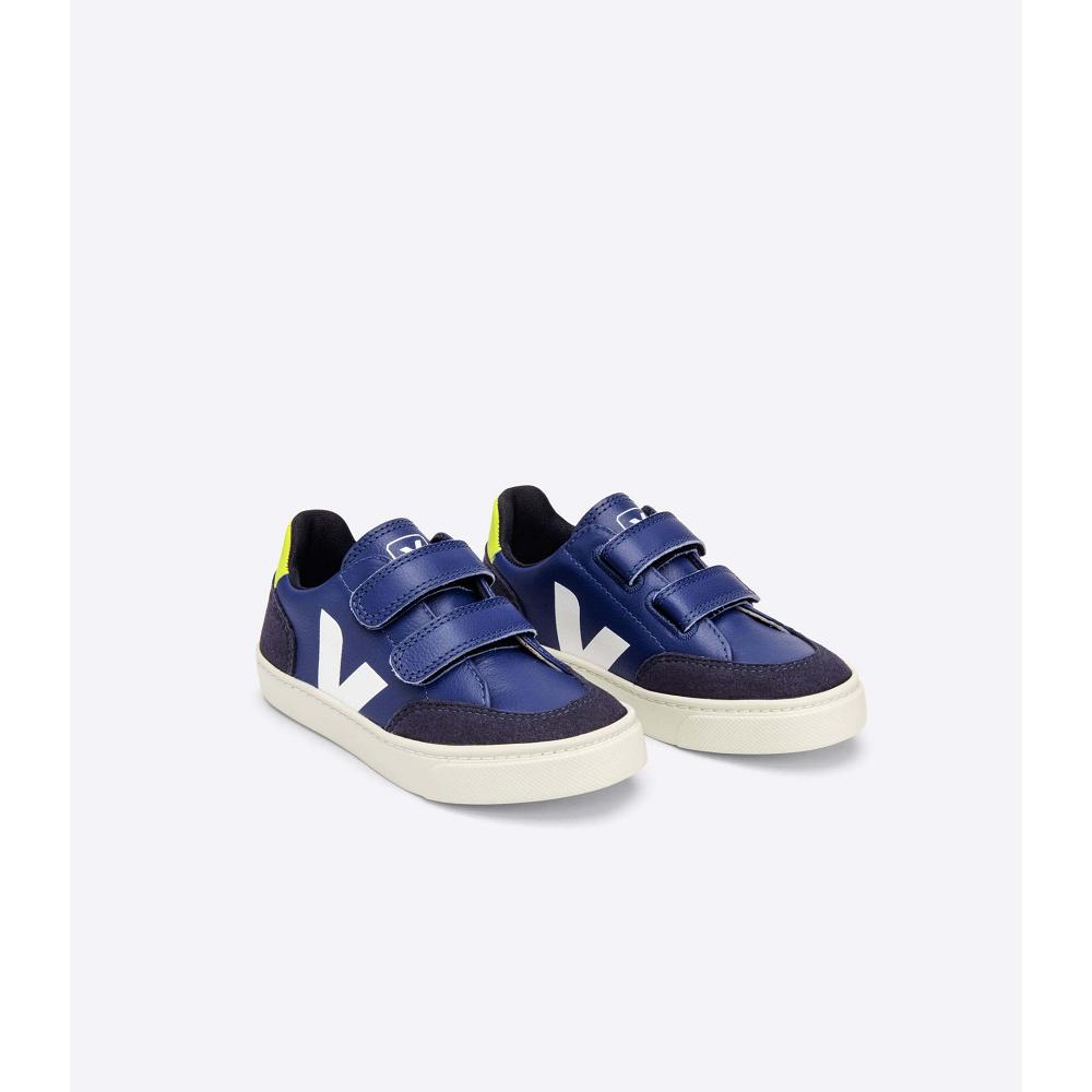 Veja V-12 CHROMEFREE Kids' Shoes Blue | NZ 746XYU